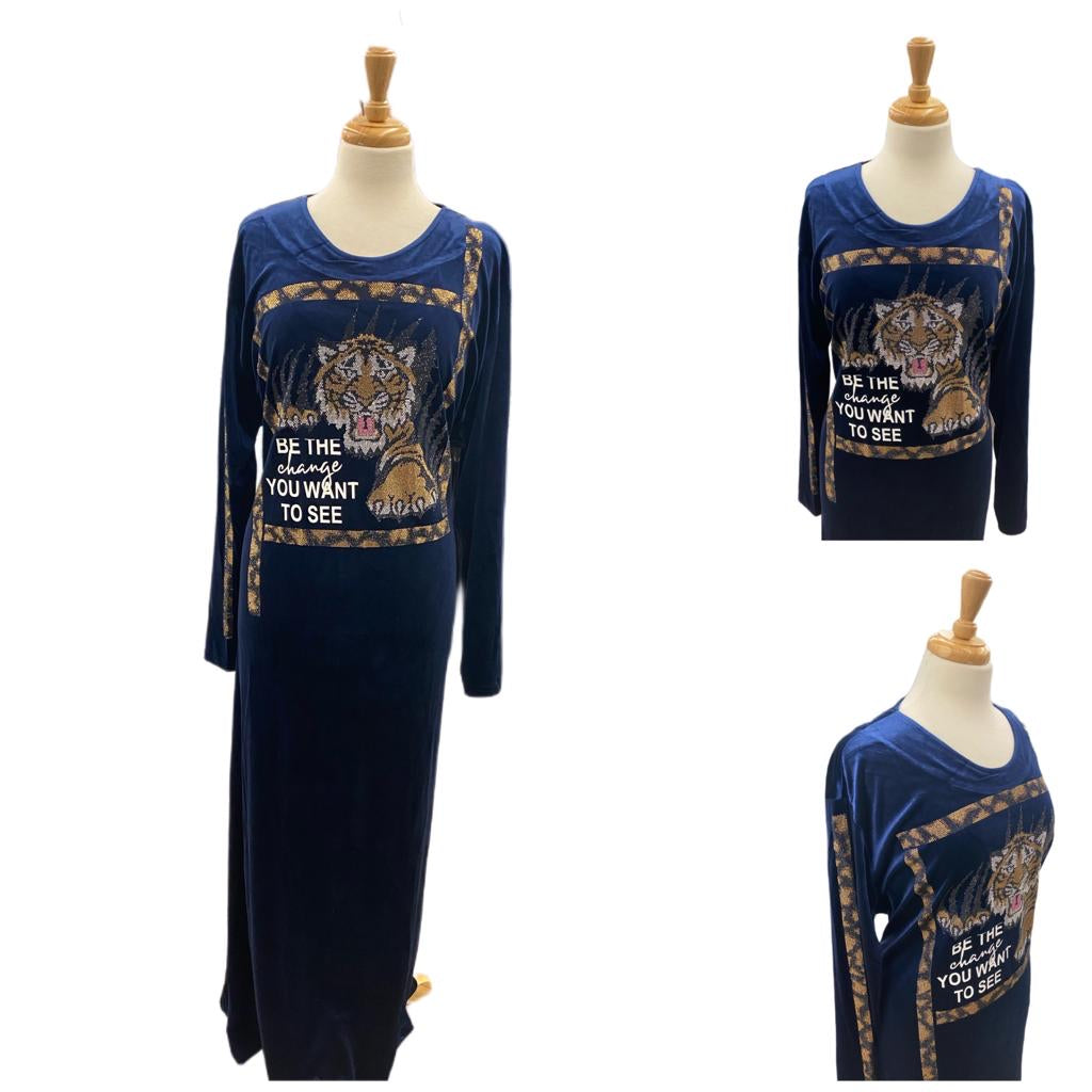 Luxurious Velvet Winter Turkish Jalabiya with Elegant Long Sleeves