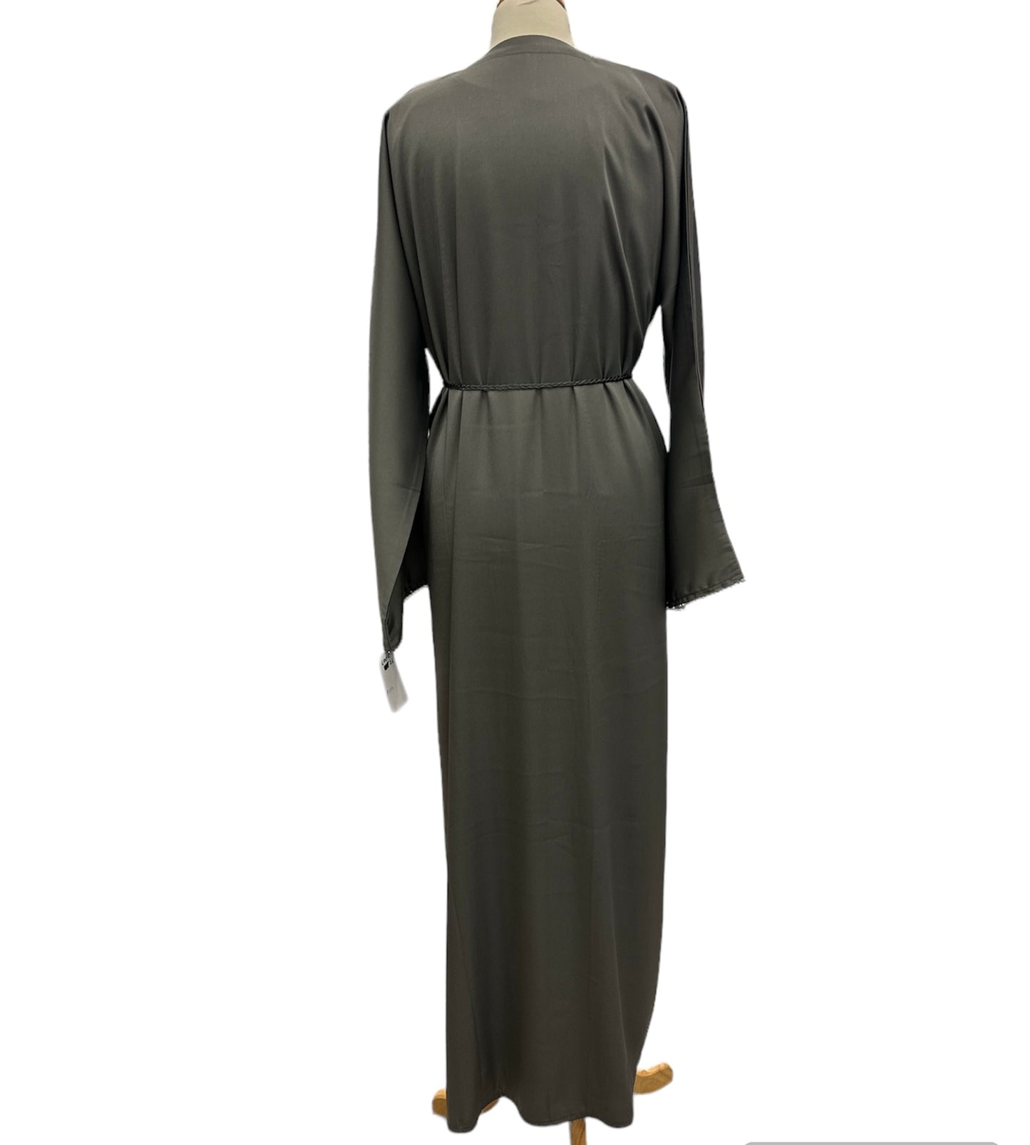 Elegant Satin Abaya Set | Two-Piece with Hijab & Belt