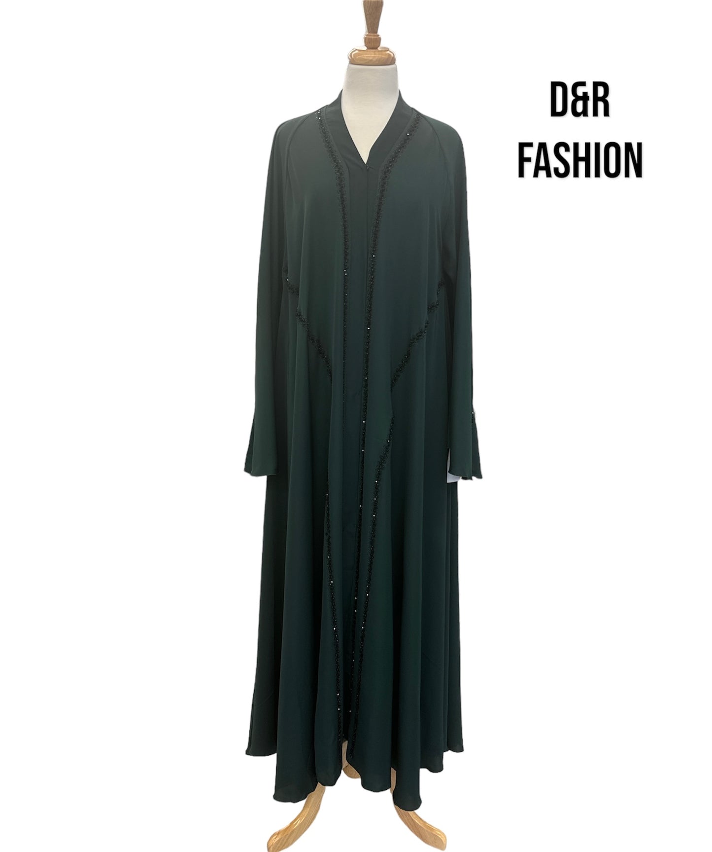 Abaya-Open flowy silky fabric from Dubai, with hand embroidery