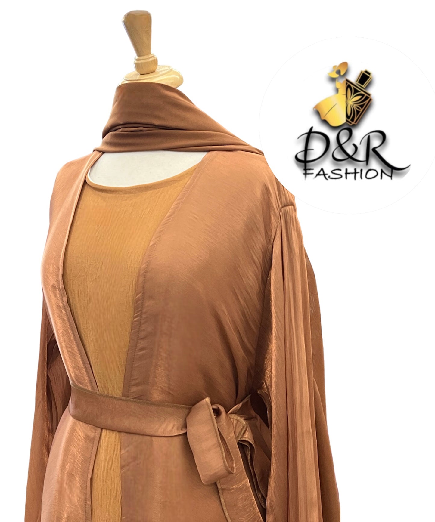 Abaya- Elegant Sheer Shine with Feathered Sleeves Dubai Style Abaya