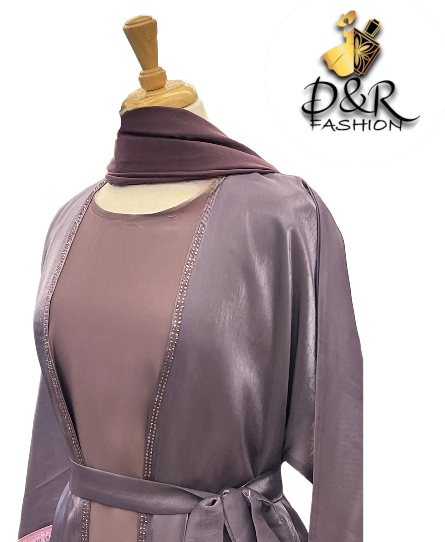 Abaya- Elegant Sheer Shine with Feathered Sleeves Dubai Style Abaya