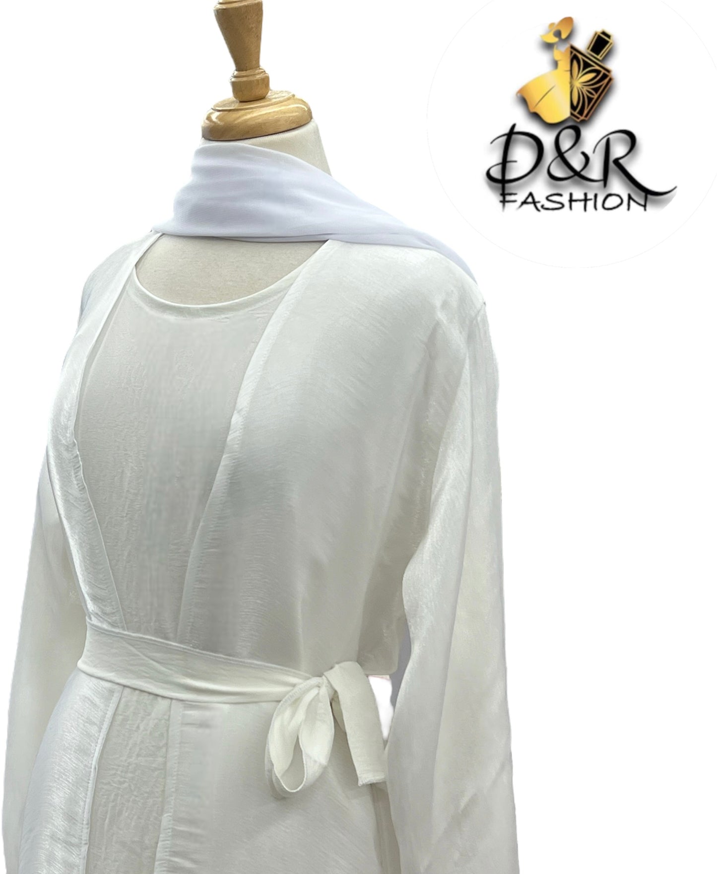 Abaya- Elegant Sheer Shine with Feathered Sleeves Dubai Style Abaya