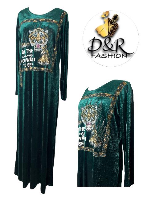 Luxurious Velvet Winter Turkish Jalabiya with Elegant Long Sleeves