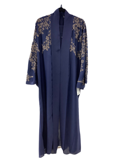 Stylish Soft Fabric Open Dubai Abaya with Matching Scarf & Belt