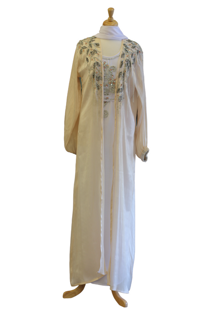 Fabric Ensemble Dubai Abaya Set: 2-Piece Sheer & Thick