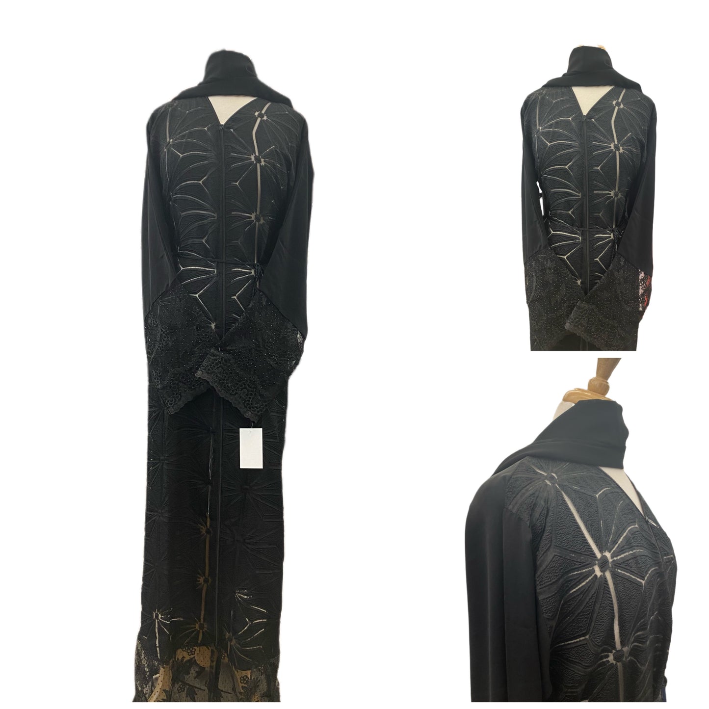 Abaya-Abaya from Dubai with transparent design on the front