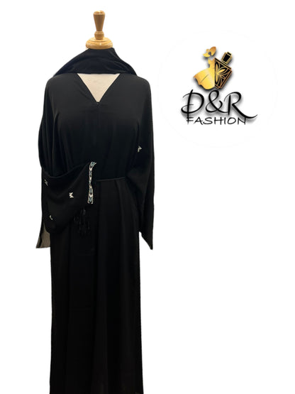 A luxurious open abaya from Dubai, embroidered with beads