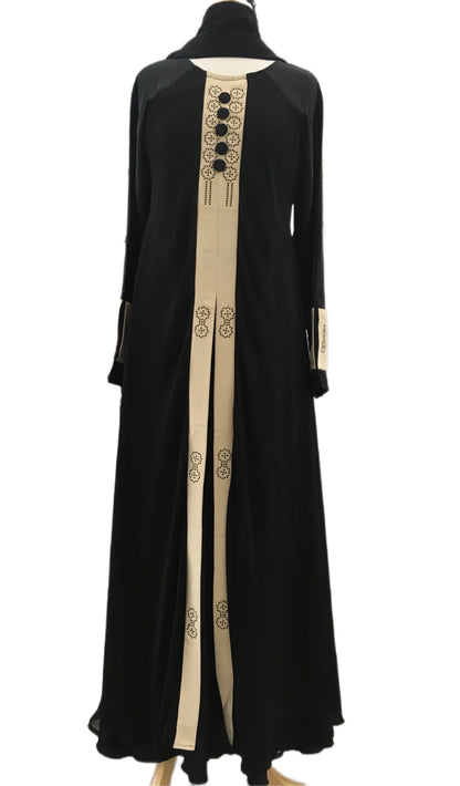 Abaya-Dubai Abaya made of soft fabric with attached sheer layer