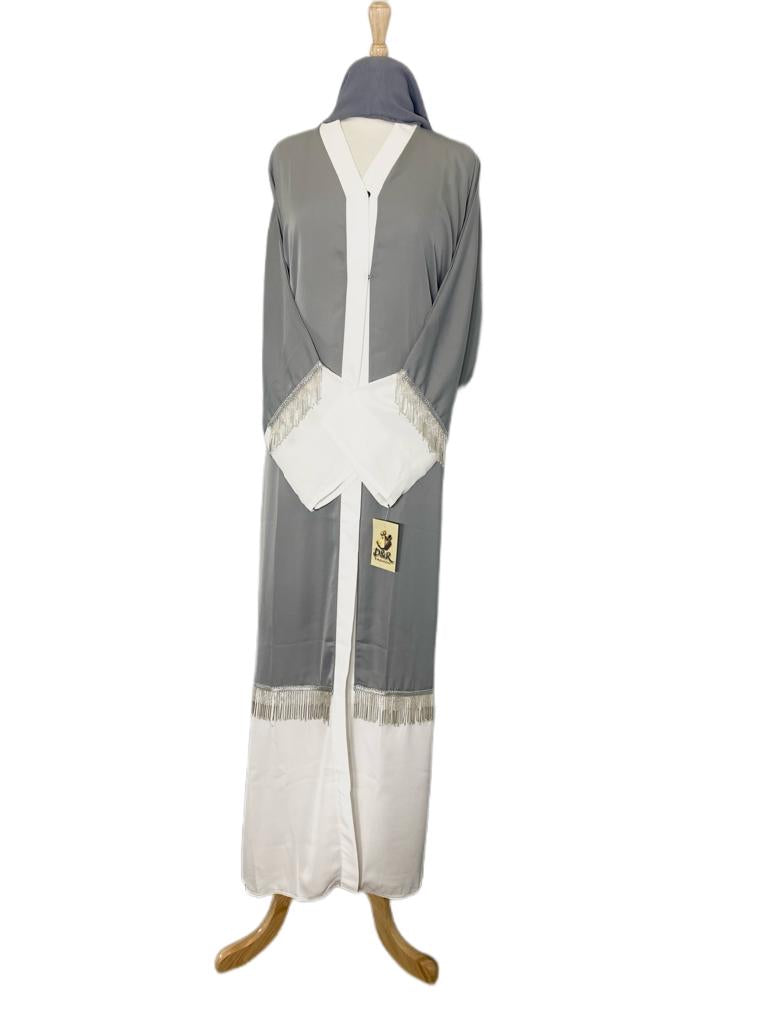 Abaya-Open Dubai Abaya with design on the bottom made of high quality soft fabric