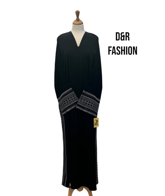 Black open abaya from Dubai made of high-quality fabric