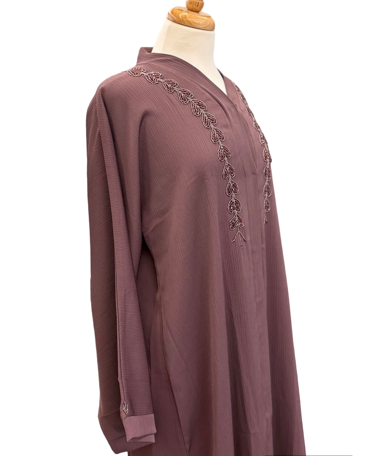 Bead Embroidered, Premium Fabric Open Abaya from Dubai