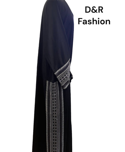 Black open abaya from Dubai made of high-quality fabric