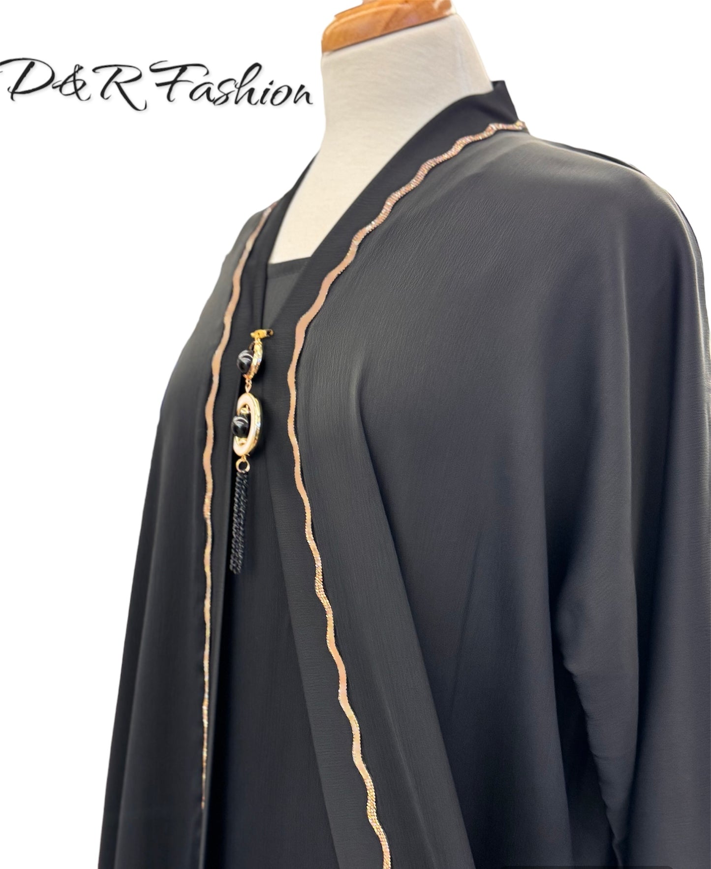 Special Golden Design Abaya From Dubai with Soft Fabric