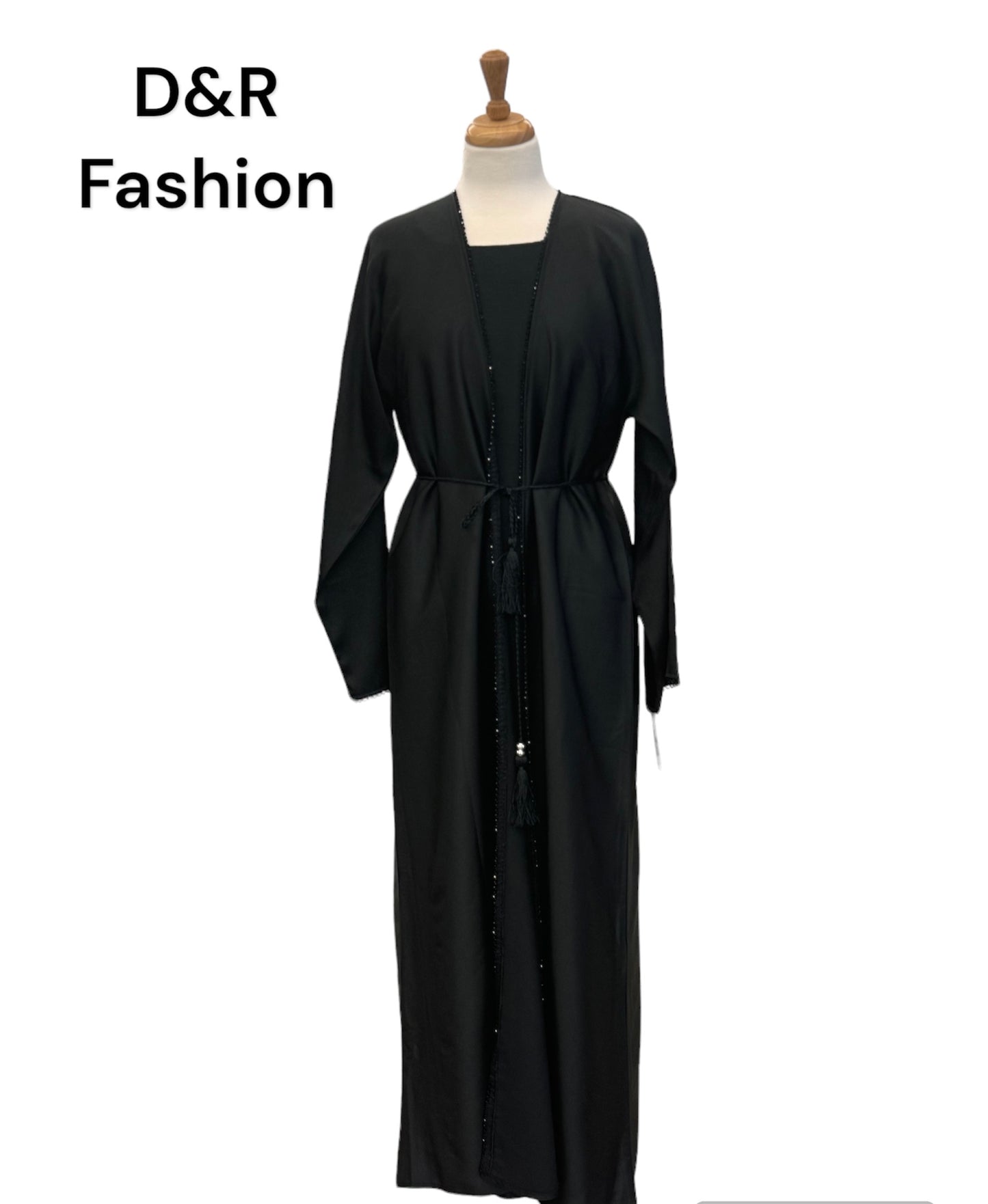 Designer Abaya from Dubai with hand embroidery beads on front & cuffs