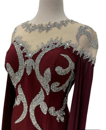 Kaftan High neck long sleeve with embroidery