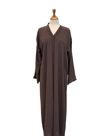 Open Style Abaya from Dubai, with hand embroidery on sleeves & Back