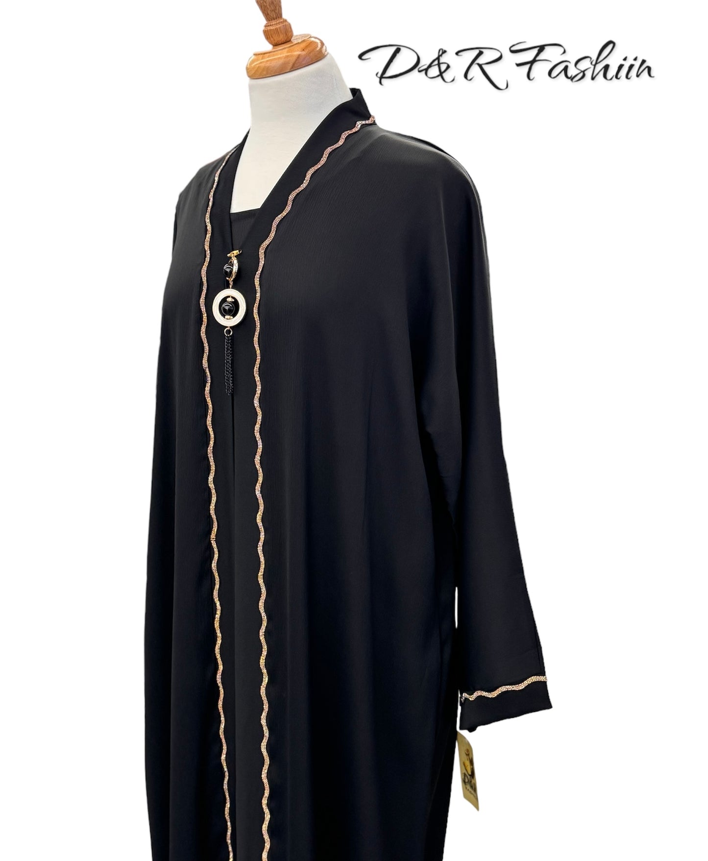 Special Golden Design Abaya From Dubai with Soft Fabric