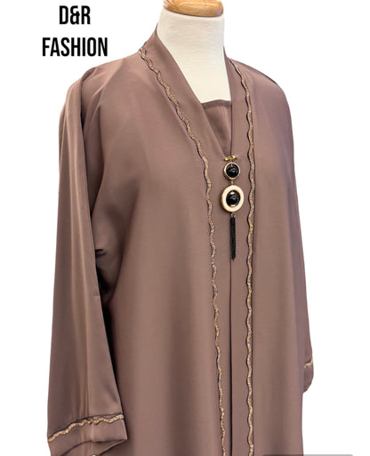 Special Golden Design Abaya From Dubai with Soft Fabric