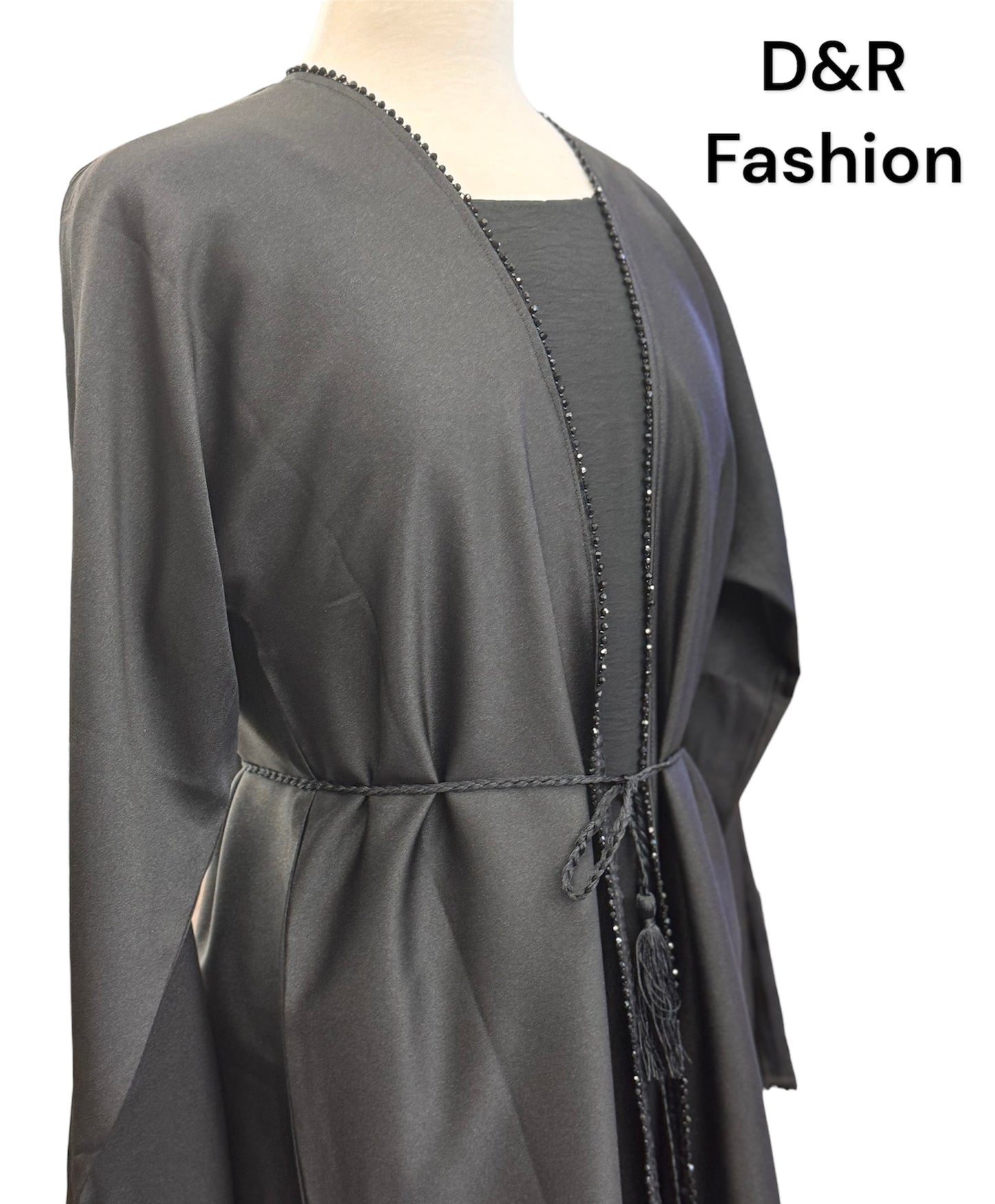 Designer Abaya from Dubai with hand embroidery beads on front & cuffs