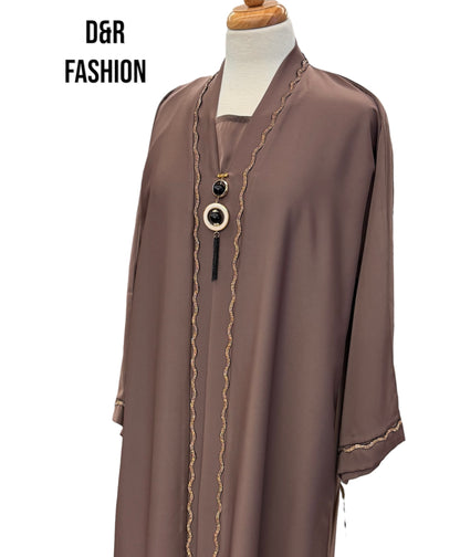 Special Golden Design Abaya From Dubai with Soft Fabric