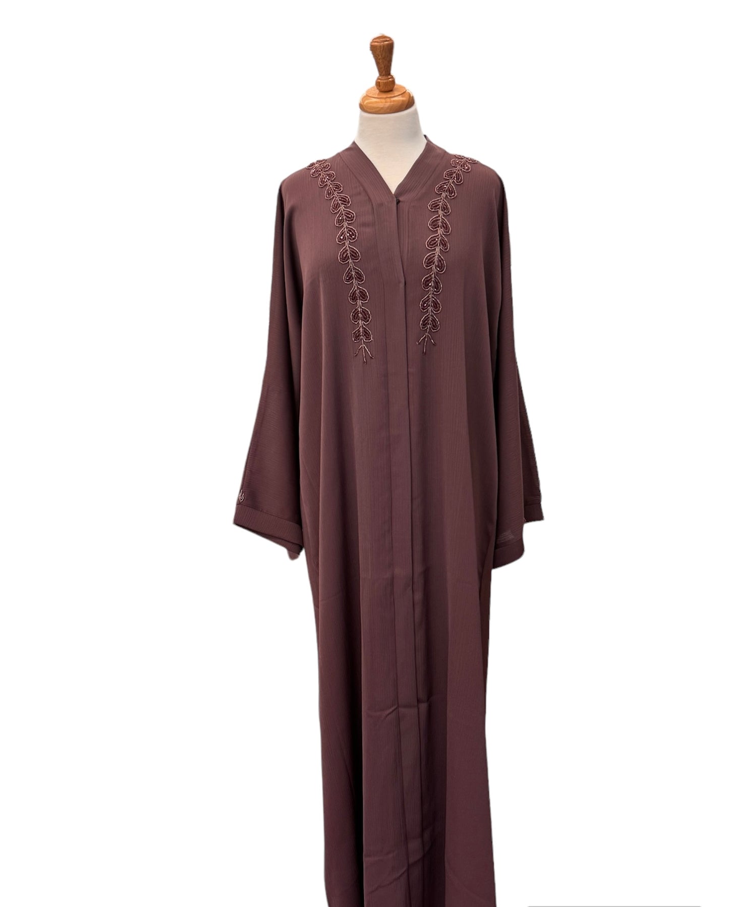 Bead Embroidered, Premium Fabric Open Abaya from Dubai