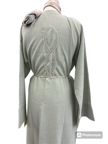 Abaya-Heather gray open abaya from Dubai