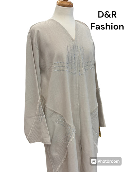 Stylish Open Abaya from Dubai – High-Quality Fabric & Matching Scarf