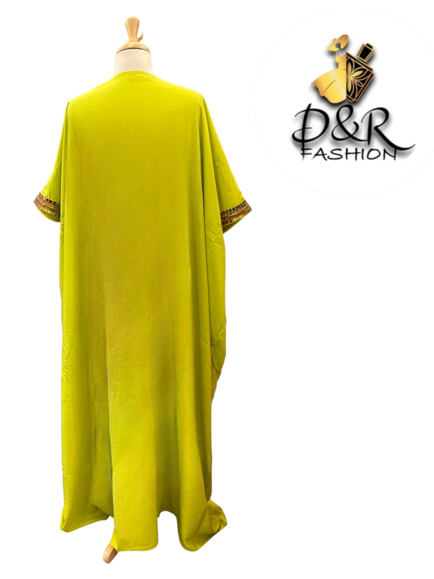 Elegant Summery Jalabiya with Butterfly Sleeves - 4 Vibrant Colors