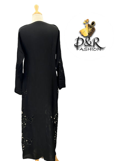 Abaya-Open Dubai Abaya with designer sleeves