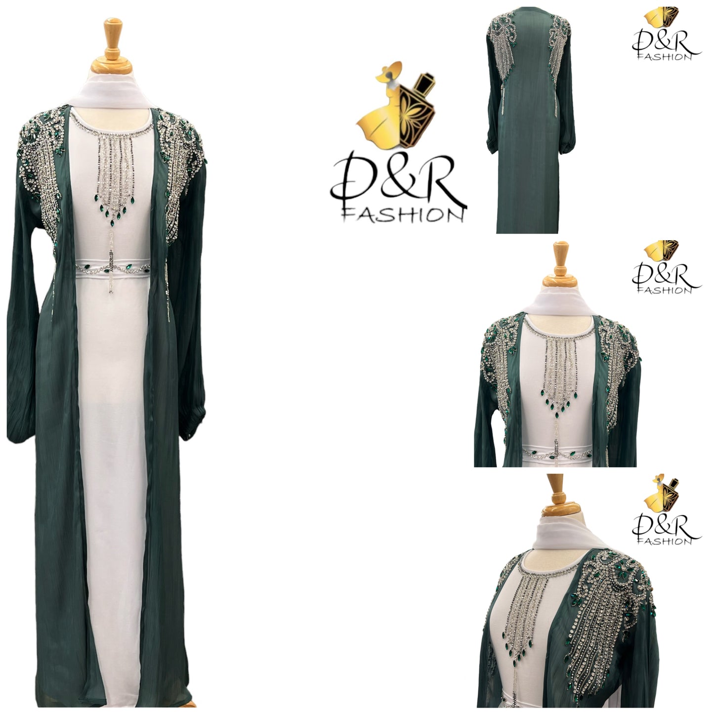 Abaya-Stylish Open Style Dubai Abaya 2 Piece Set