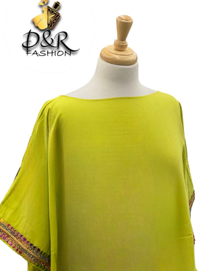 Elegant Summery Jalabiya with Butterfly Sleeves - 4 Vibrant Colors