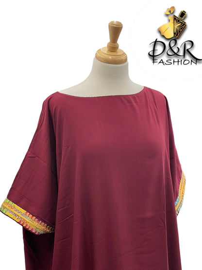 Elegant Summery Jalabiya with Butterfly Sleeves - 4 Vibrant Colors