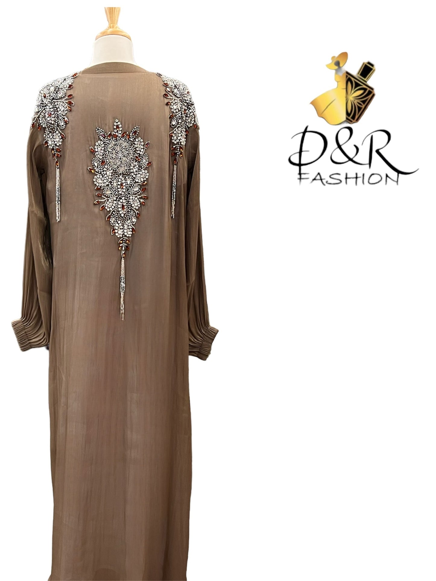 High-Quality Sheer Fabric Dubai Abaya 2 Piece Set