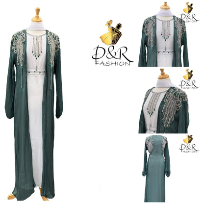 Discover luxury with our Dubai Abaya 2 Piece Set