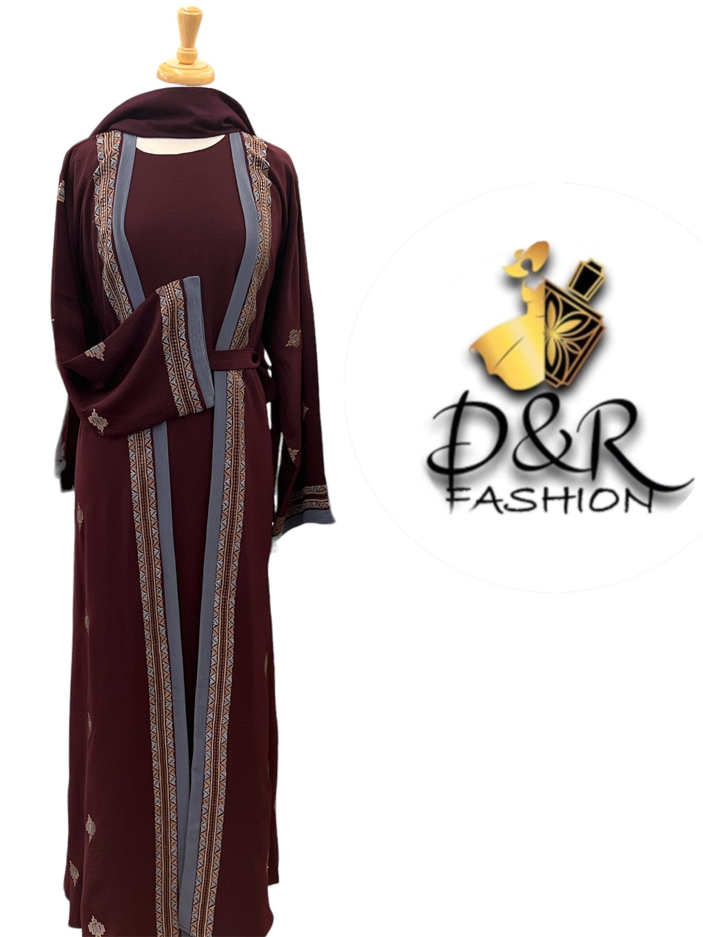 Premium Fabric Dubai Abaya 2-Piece Set - Elegant Design