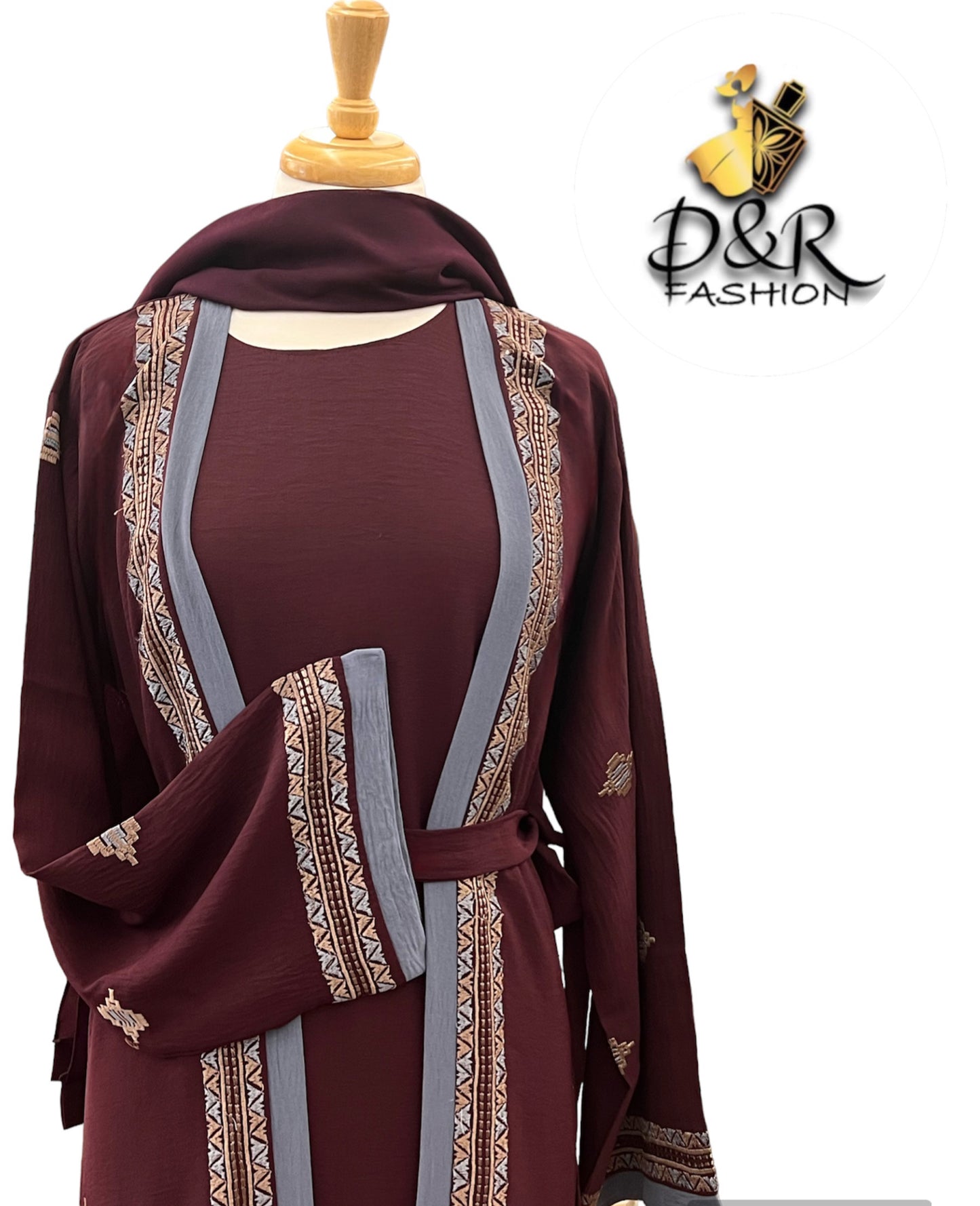 Premium Fabric Dubai Abaya 2-Piece Set - Elegant Design