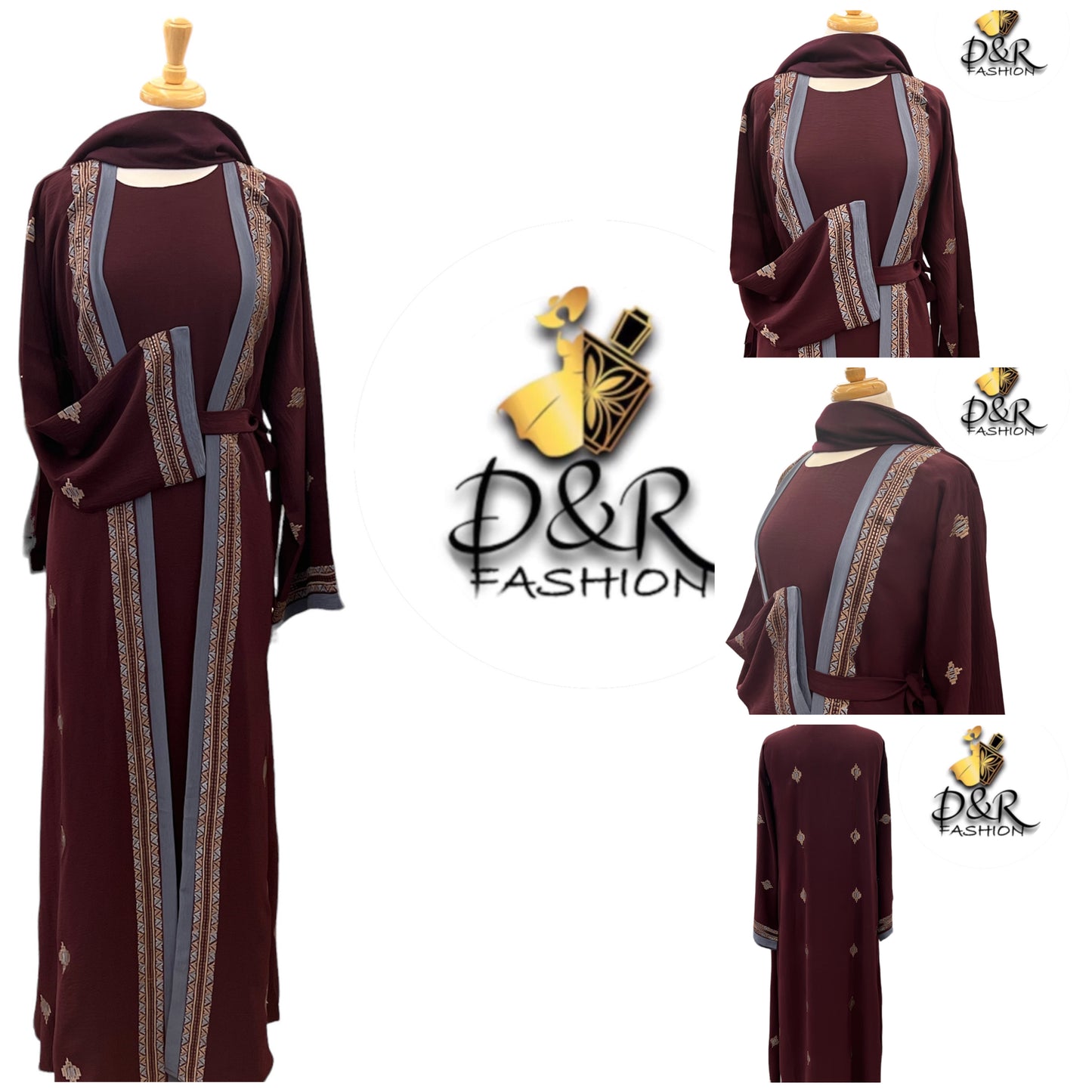 Premium Fabric Dubai Abaya 2-Piece Set - Elegant Design