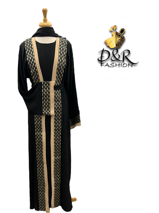 Abaya-Dubai Abaya 2 Piece Set made of high quality soft fabric