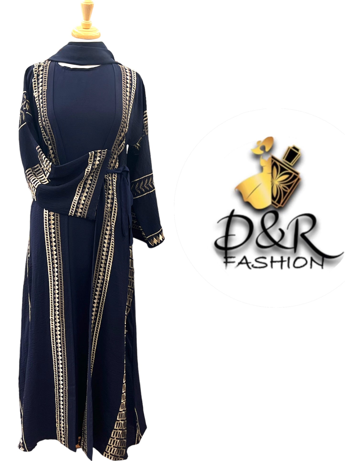 Abaya-High-Quality Embroidery Exquisite Dubai Abaya 2 Piece Set