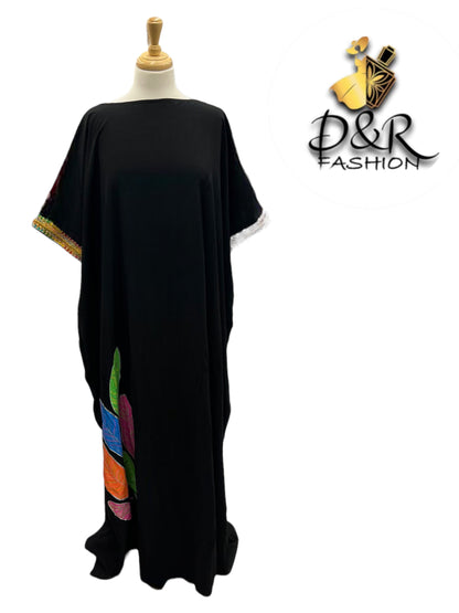 Elegant Summery Jalabiya with Butterfly Sleeves - 4 Vibrant Colors