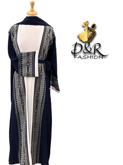 Chic Front Dubai Abaya 2-Piece Set | High-Quality Fabric & Stylish Design