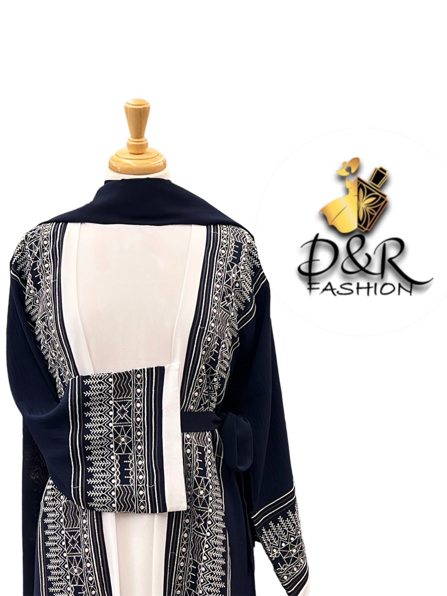 Chic Front Dubai Abaya 2-Piece Set | High-Quality Fabric & Stylish Design