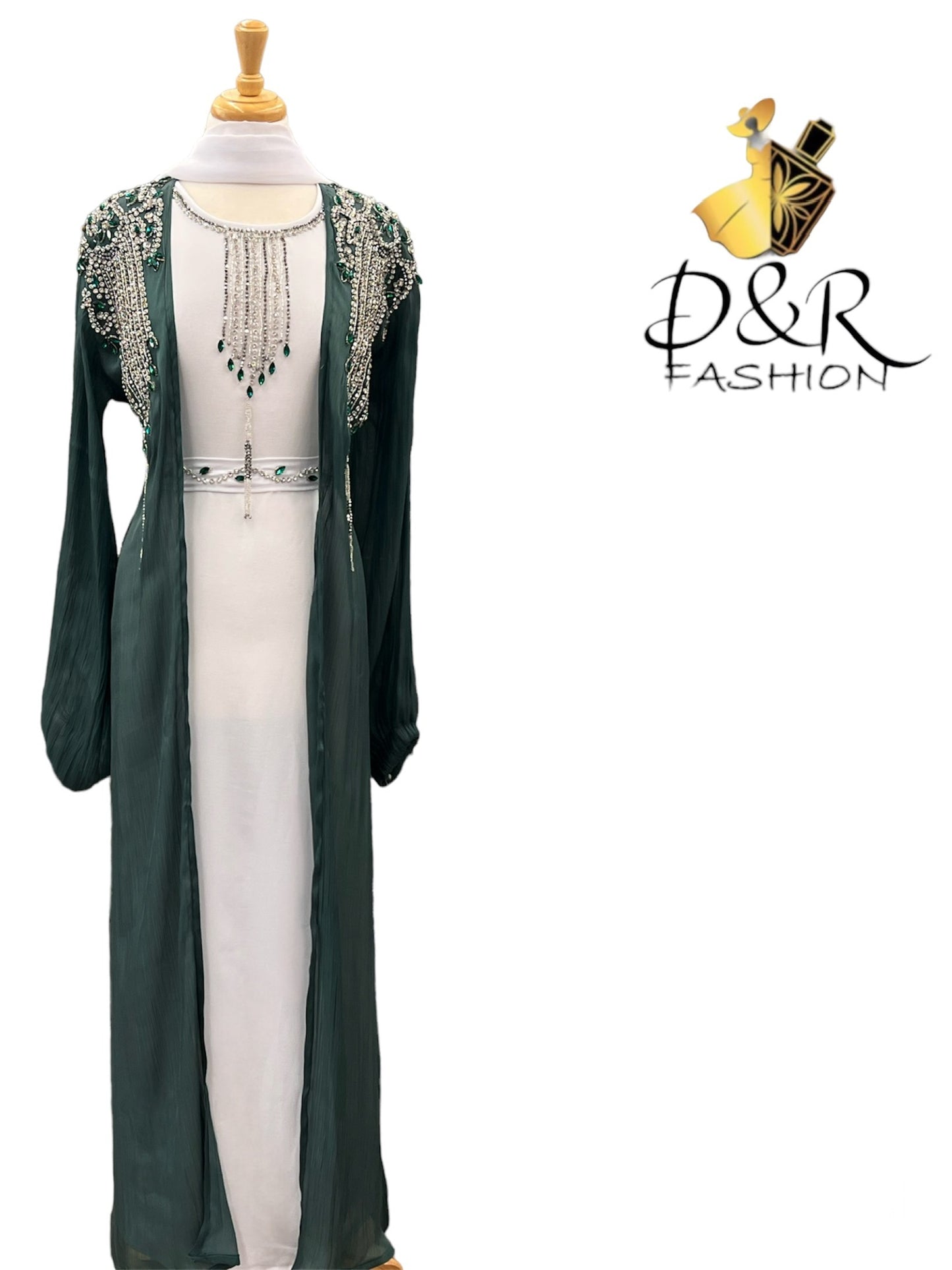 Abaya-Stylish Open Style Dubai Abaya 2 Piece Set