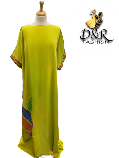 Elegant Summery Jalabiya with Butterfly Sleeves - 4 Vibrant Colors