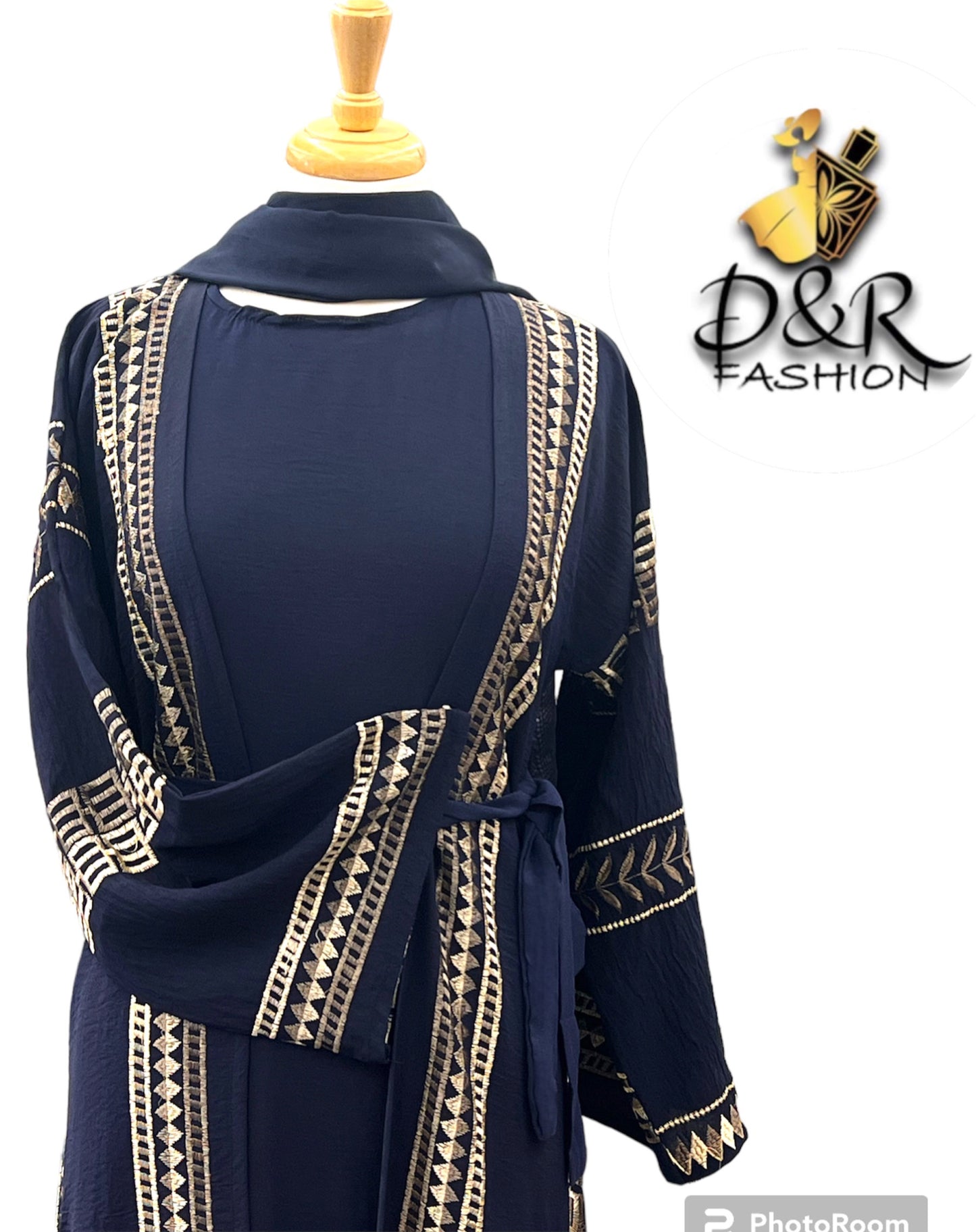 Abaya-High-Quality Embroidery Exquisite Dubai Abaya 2 Piece Set