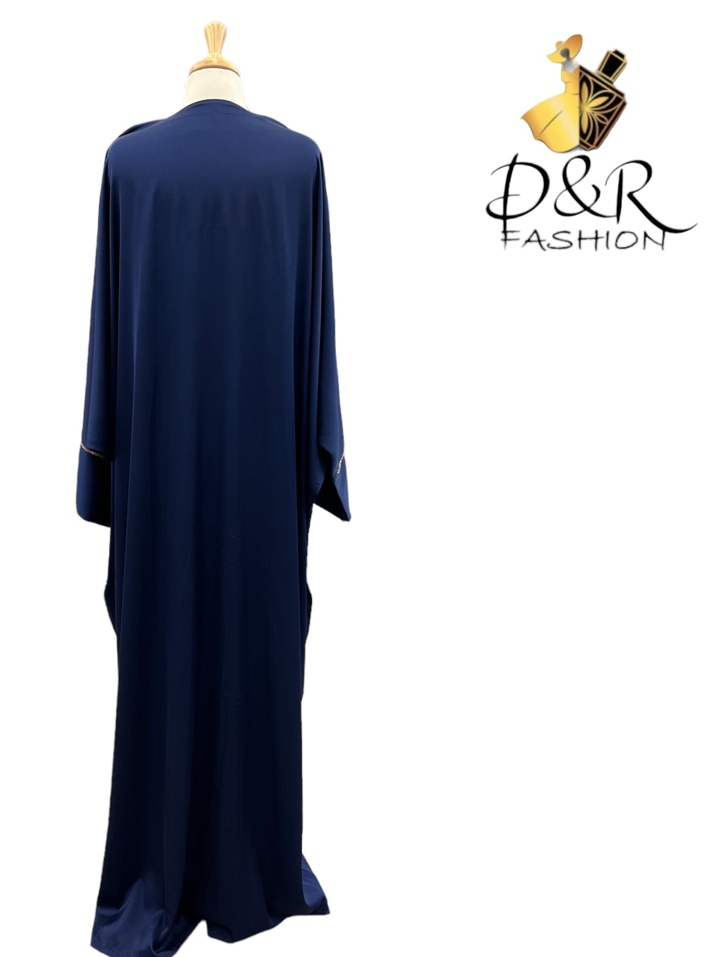 Discover our exquisite Open Abaya from Dubai with stunning golden ribbon