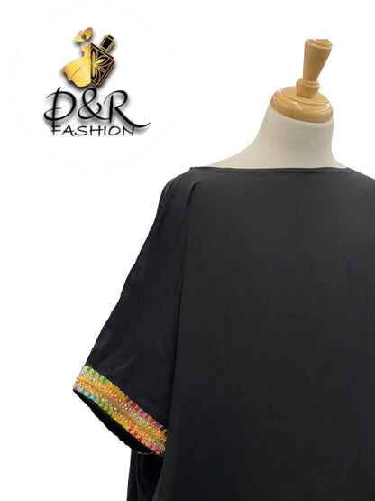 Elegant Summery Jalabiya with Butterfly Sleeves - 4 Vibrant Colors