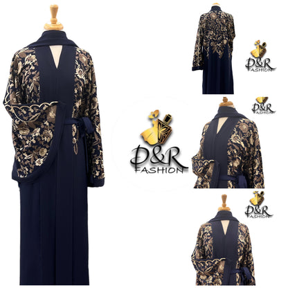 Elegant Front Open Dubai Abaya – Soft Fabric, Sleeve & Back Design