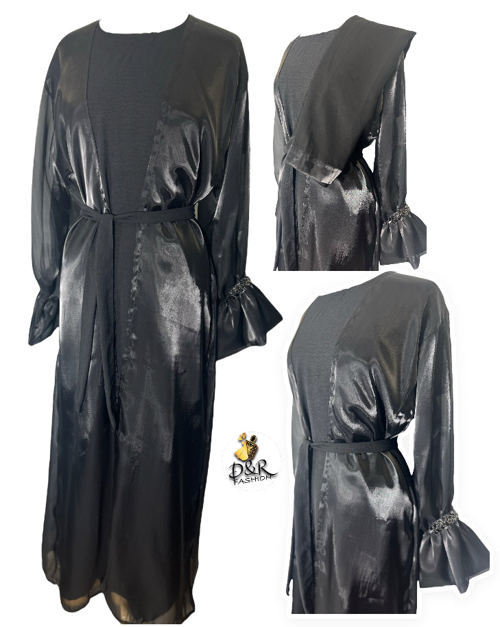 Chic Sheer Abaya Set - Elevate Your Elegance