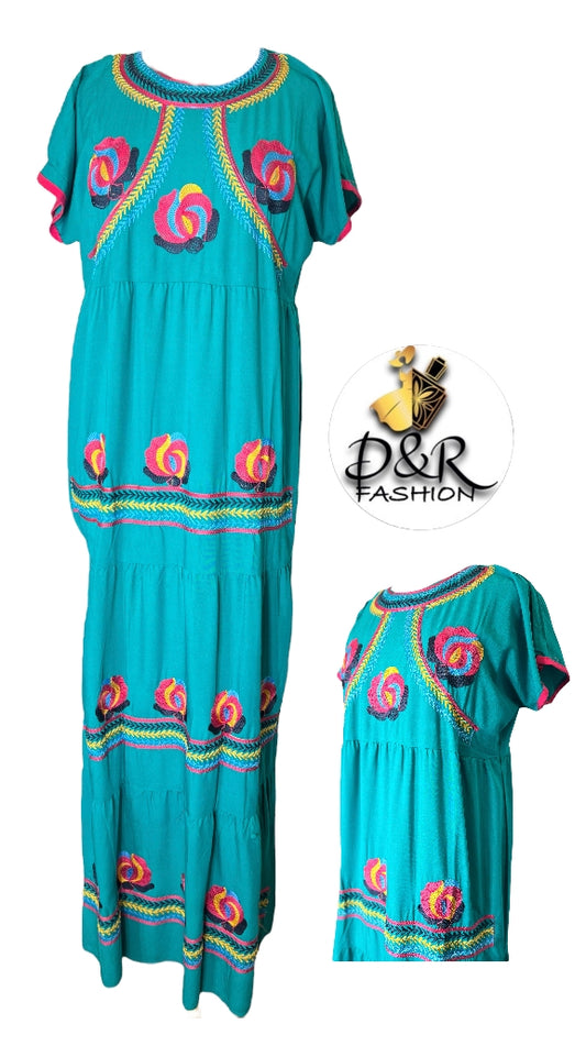 Elegant Corduroy Jalabiya with Floral Embroidery for Radiant Summer Style